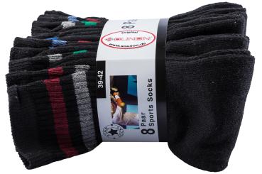 Preview: 8 | 16 | 24 PAAR SPORTSOCKEN TENNISSOCKEN ARBEITSSOCKEN DAMEN & HERREN | SCHWARZ