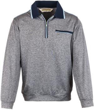 Langarm Poloshirt für Herren - Grau