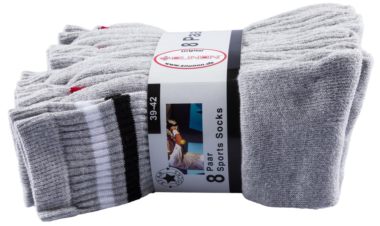 8 | 16 | 24 PAAR SPORTSOCKEN TENNISSOCKEN ARBEITSSOCKEN DAMEN & HERREN | GRAU