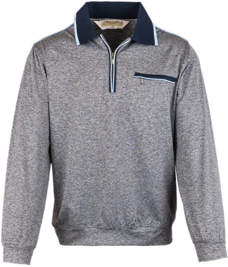 Langarm Poloshirt für Herren - Grau